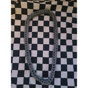 Heavy Metal Chainmail Woven Necklace Silver Tone Handmade Style‎ Gothic 🖤⚙️